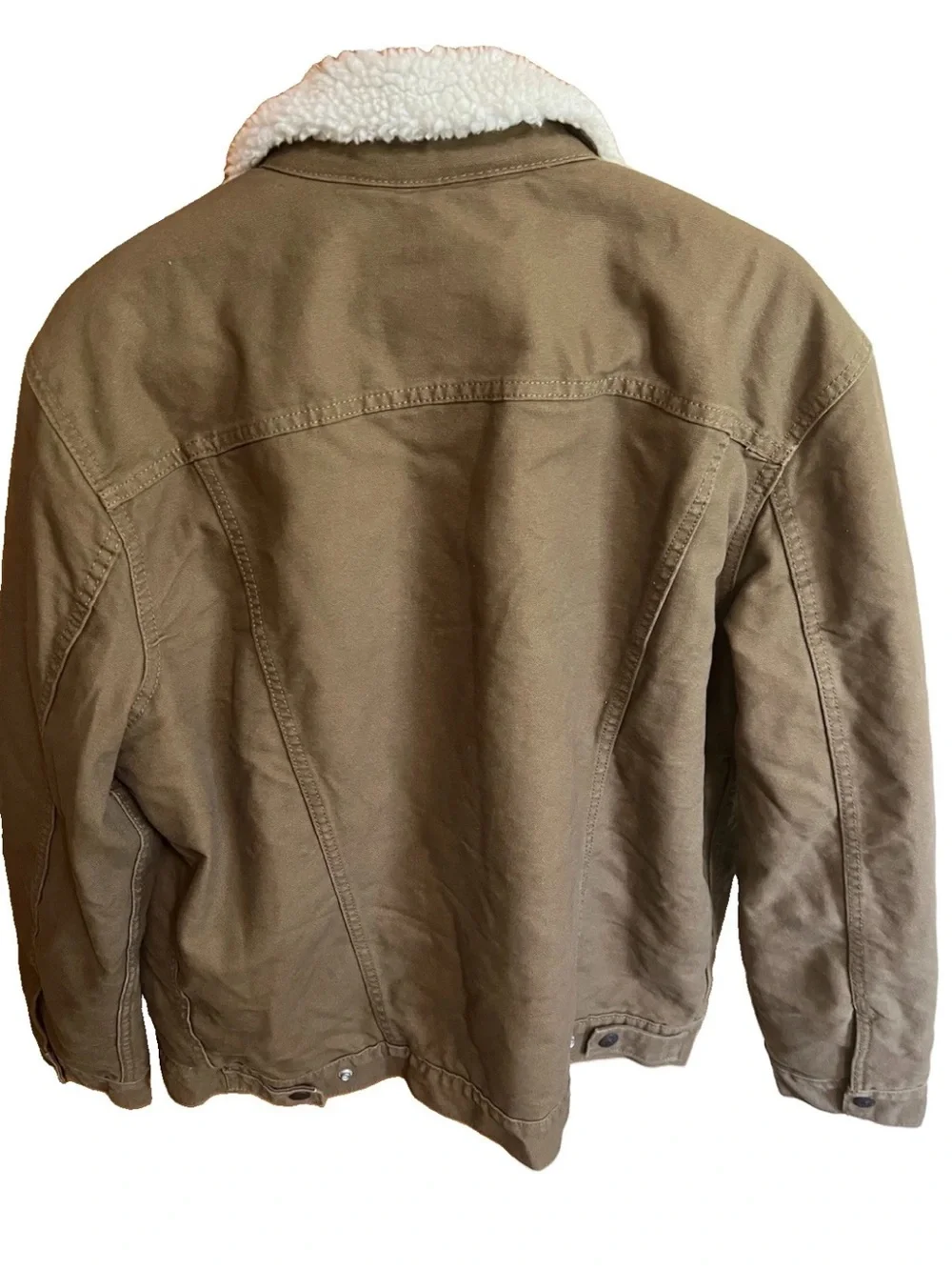 Levi’s Men’s Sherpa Trucker Jacket Khaki Tan 16365‑0122  XL – Excellent, Clean - Picture 2 of 7